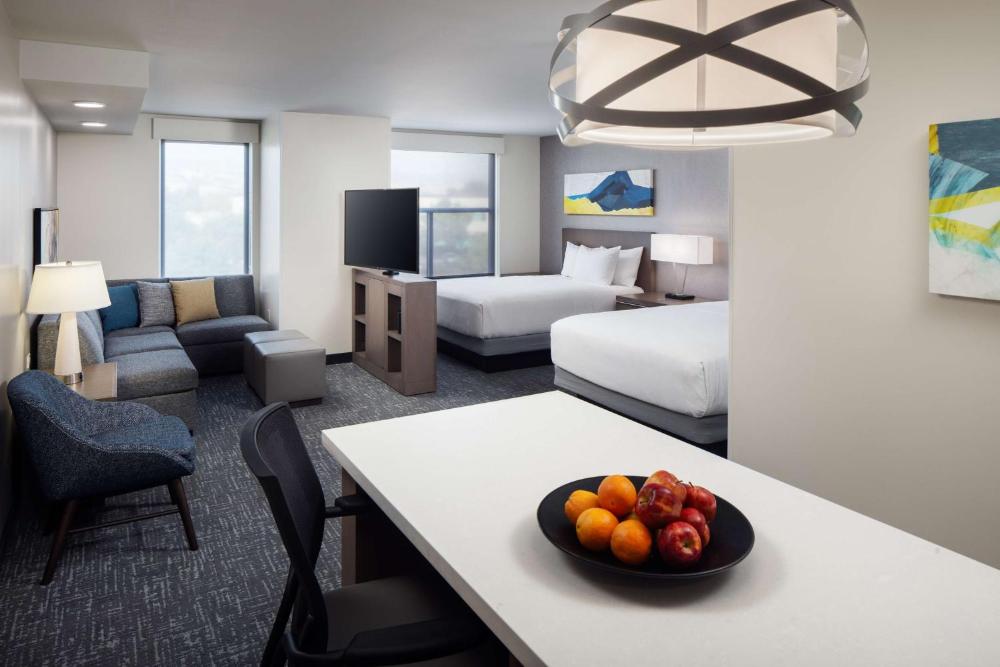 Studio Suite with Two Queen Beds, Sofa Bed and Kitchen interior